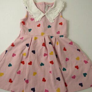 Janie and Jack Heart Ruffle Collar Dress, Size 5 Years